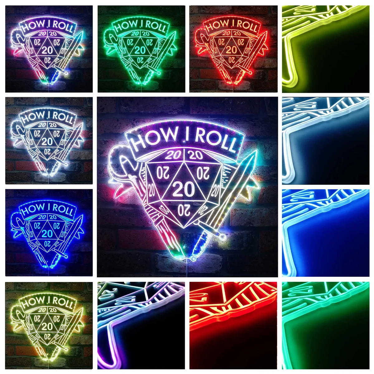 Dungeons and Dragons How I Roll RGB LED Sign