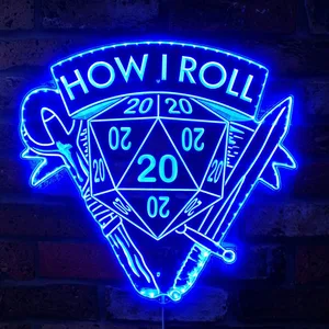 Dungeons and Dragons How I Roll RGB LED Sign