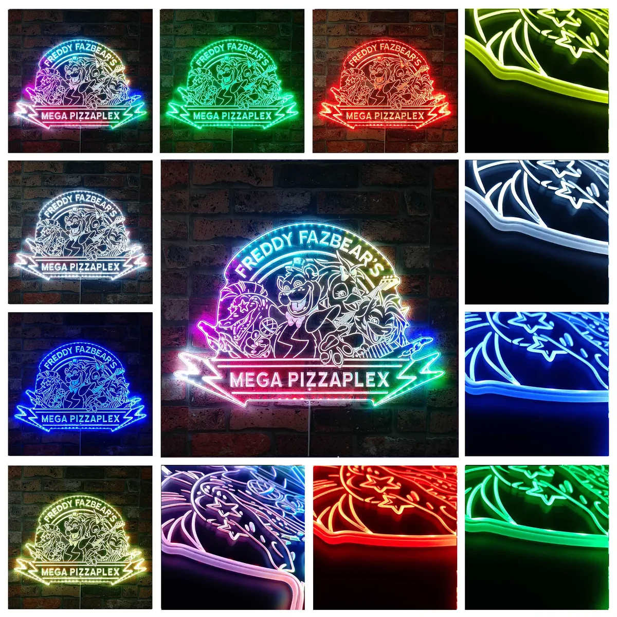 Five Nights at Freddy's Freddy Fazbear Mega Pizzaplex RGB LED Sign