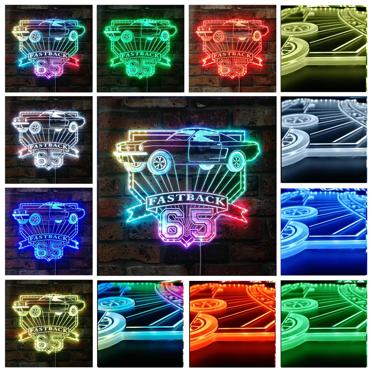 Ford 1965 Mustang Fastback 4K RGB LED Sign