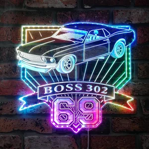 Ford 1969 Mustang Boss 302 Trans Am RGB LED Sign