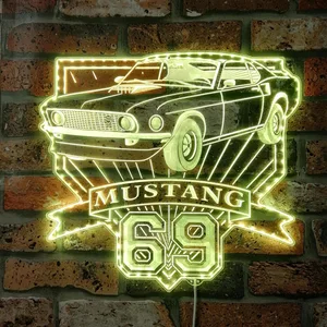 Ford 1969 Mustang Mach 1 351 RGB LED Sign