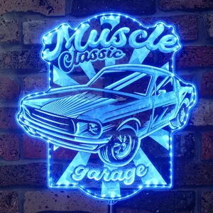 Ford Mustang Garage RGB LED Sign