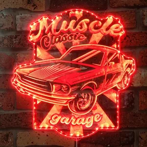 Ford Mustang Garage RGB LED Sign