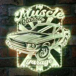 Ford Mustang Garage RGB LED Sign