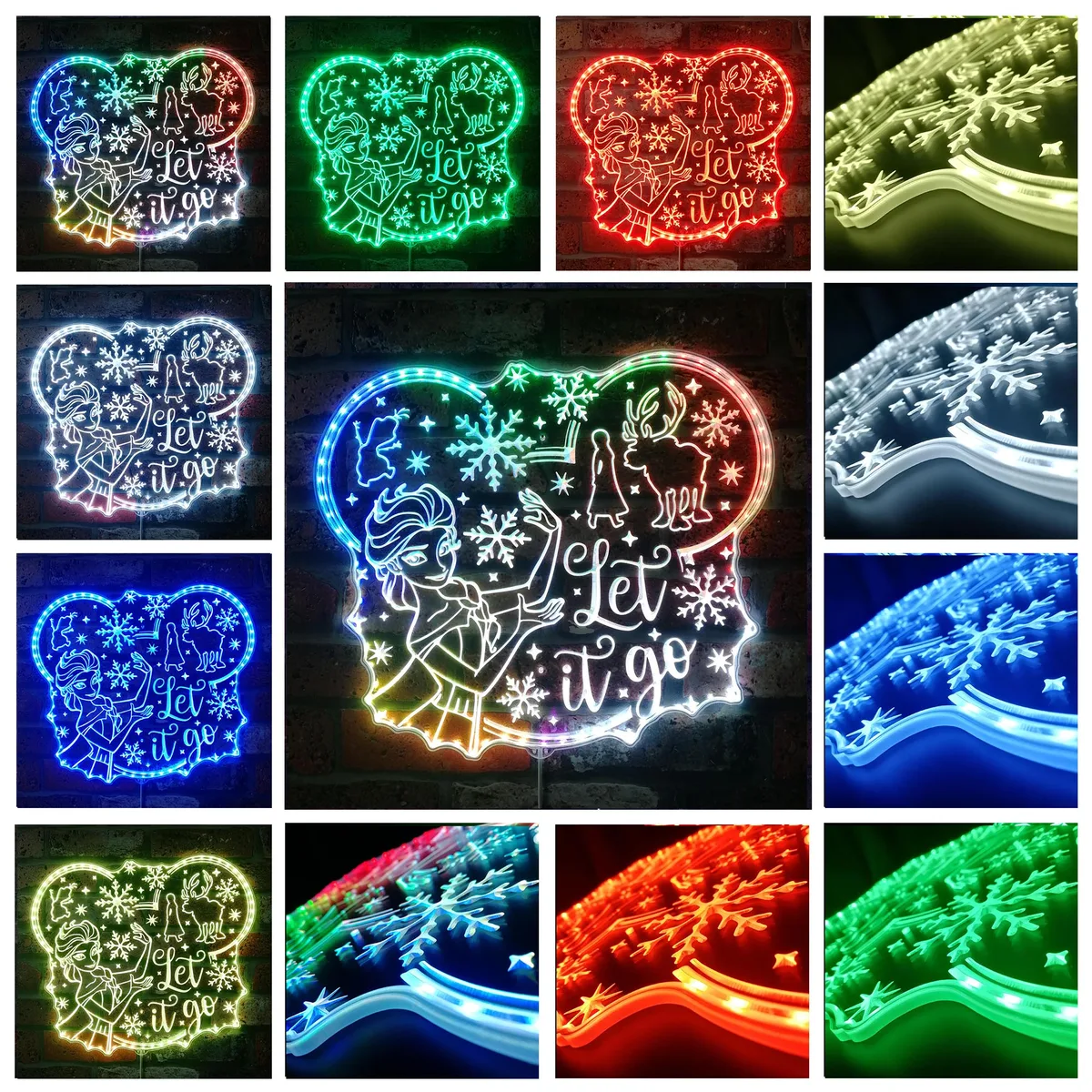 Frozen Elsa Let It Go RGB LED Sign