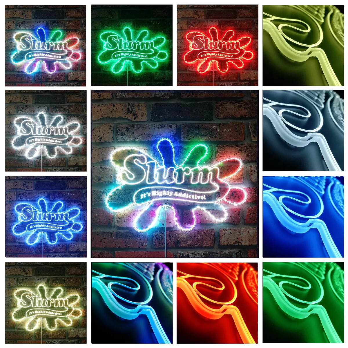 Futurama Slurm Drink Logo RGB LED Sign