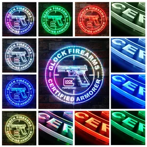 Glock Firearms Logo RGB LED Sign