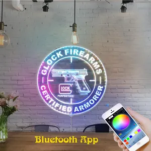 Glock Firearms Logo RGB LED Sign