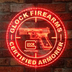 Glock Firearms Logo RGB LED Sign