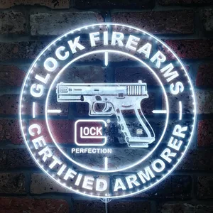 Glock Firearms Logo RGB LED Sign