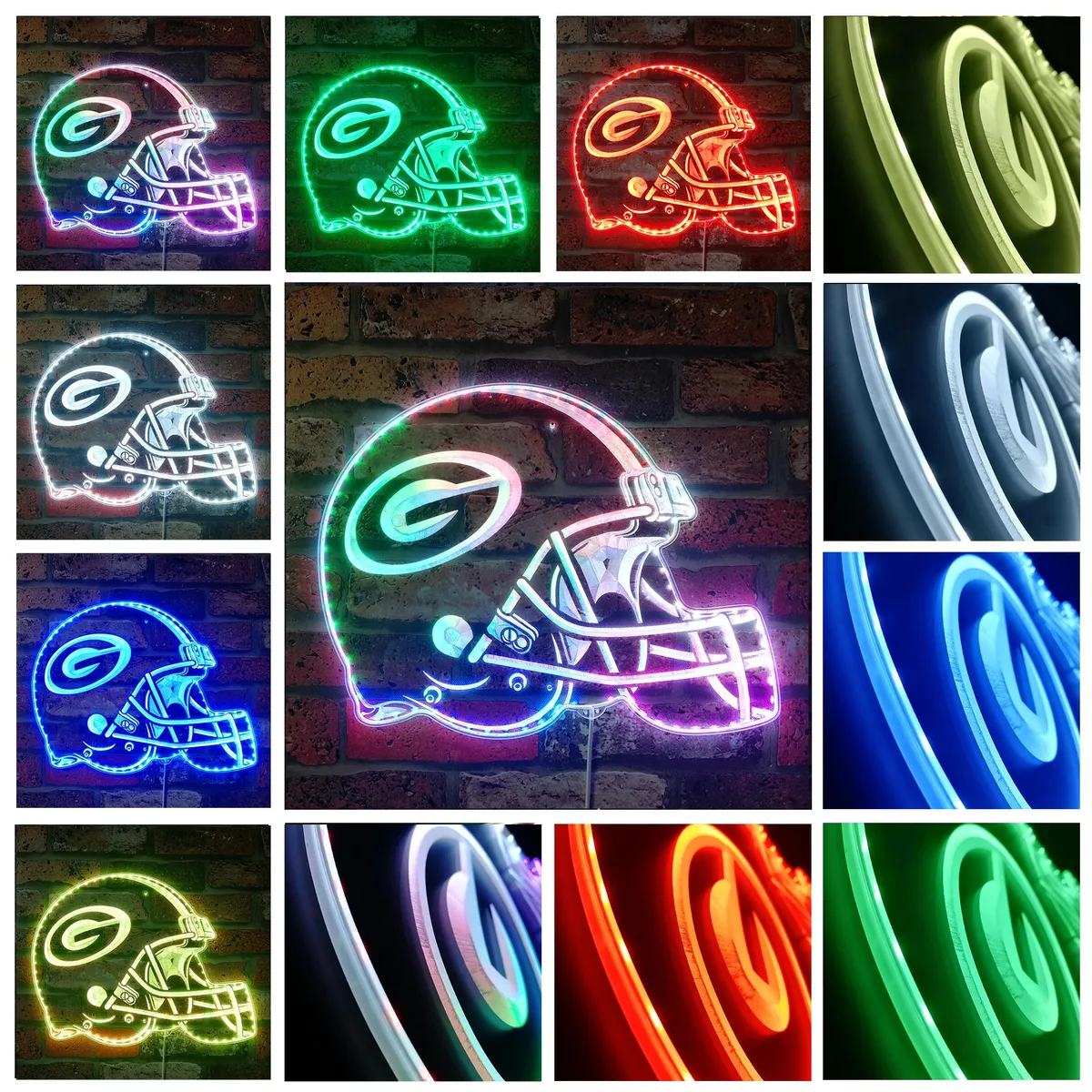 Green Bay Packers Helmet Logo RGB LED Sign
