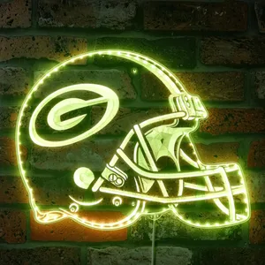 Green Bay Packers Helmet Logo RGB LED Sign