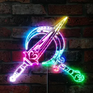 Hades 2 Melinoe Dagger and Sickle RGB LED Sign