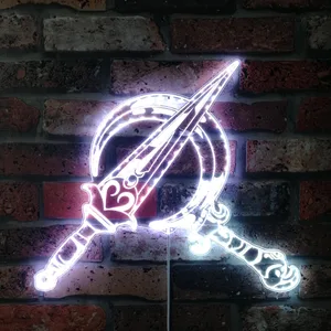 Hades 2 Melinoe Dagger and Sickle RGB LED Sign