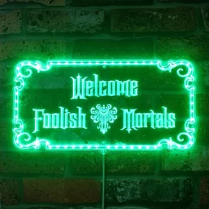 Haunted Mansion Welcome Foolish Mortals RGB LED Sign