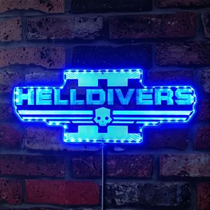 Helldivers 2 Logo RGB LED Sign