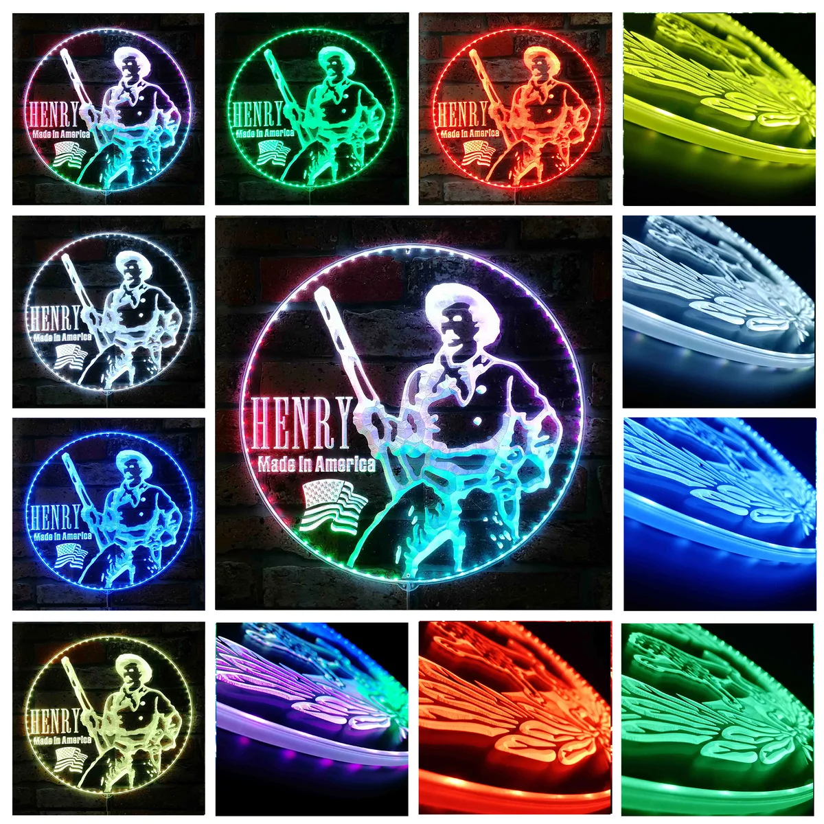 Henry Repeating Arms Logo RGB LED Sign