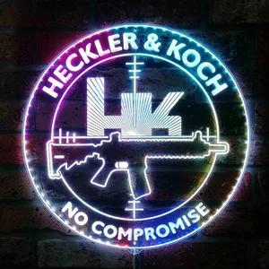 HK Heckler & Koch No Compromise Logo RGB LED Sign