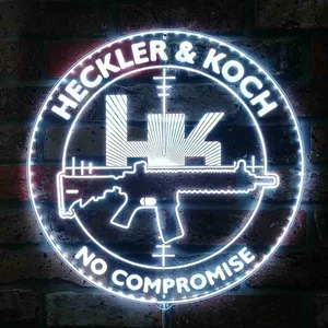 HK Heckler & Koch No Compromise Logo RGB LED Sign