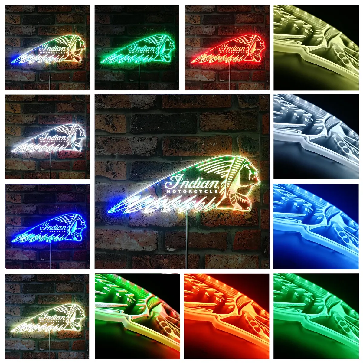 Indian Motorcycle Logo RGB LED Sign