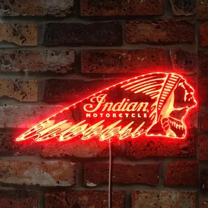 Indian Motorcycle Logo RGB LED Sign