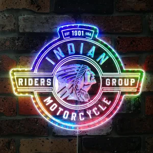 Indian Motorcycle Riders Group Est 1901 RGB LED Sign