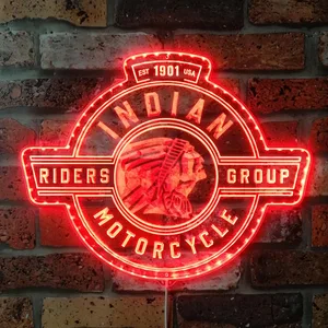 Indian Motorcycle Riders Group Est 1901 RGB LED Sign