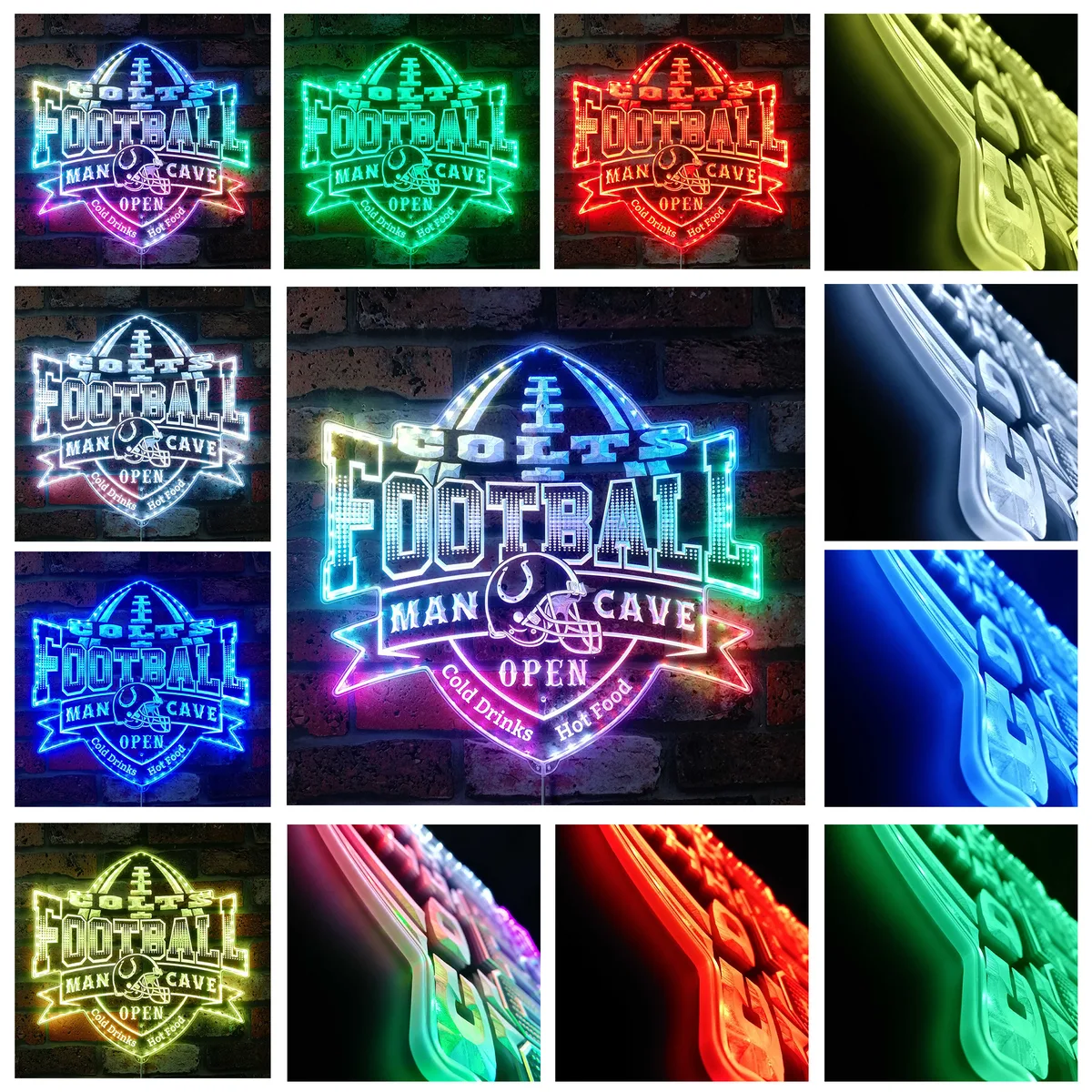 Indianapolis Colts Man Cave RGB LED Sign