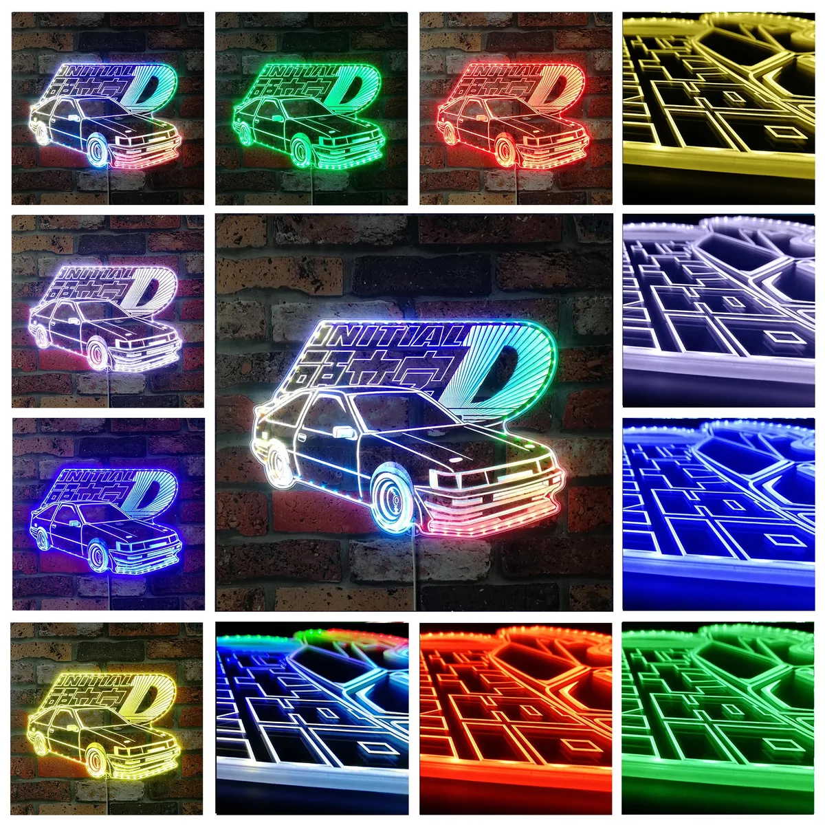 Initial D Logo RGB LED Sign