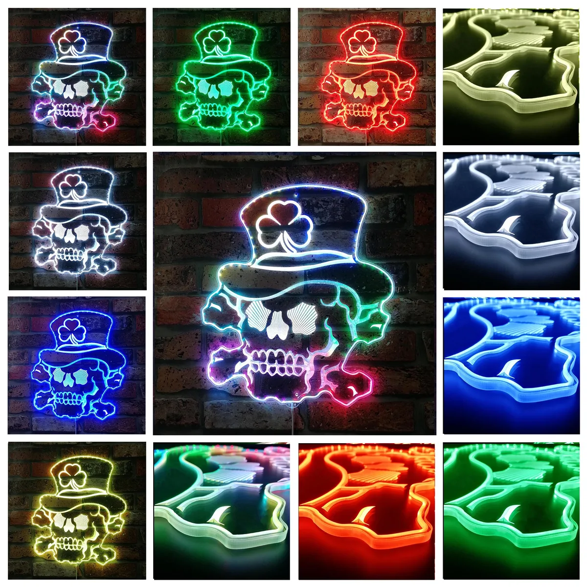 Irish Sugar Skull Irish Sugar Skull RGB LED Sign
