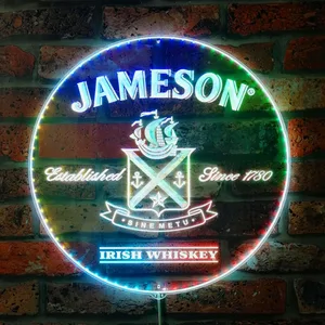 Jameson Whiskey Bar Logo RGB LED Sign