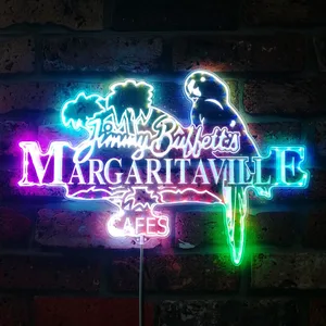 Jimmy Buffett's Margaritaville Cafe RGB LED Sign