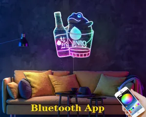 Jinro Soju Frog in Glass RGB LED Sign