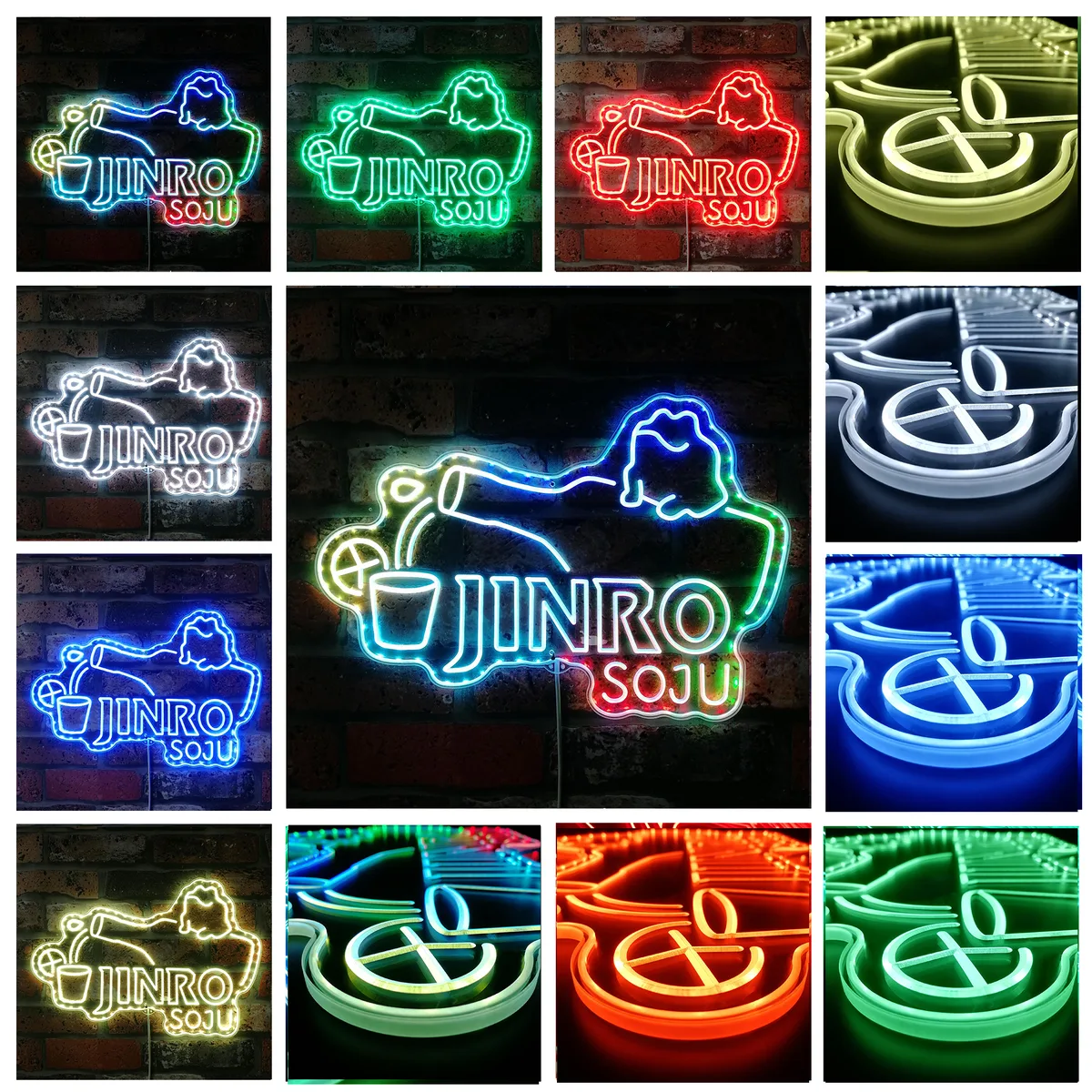 Jinro Soju Frog on Bottle RGB LED Sign