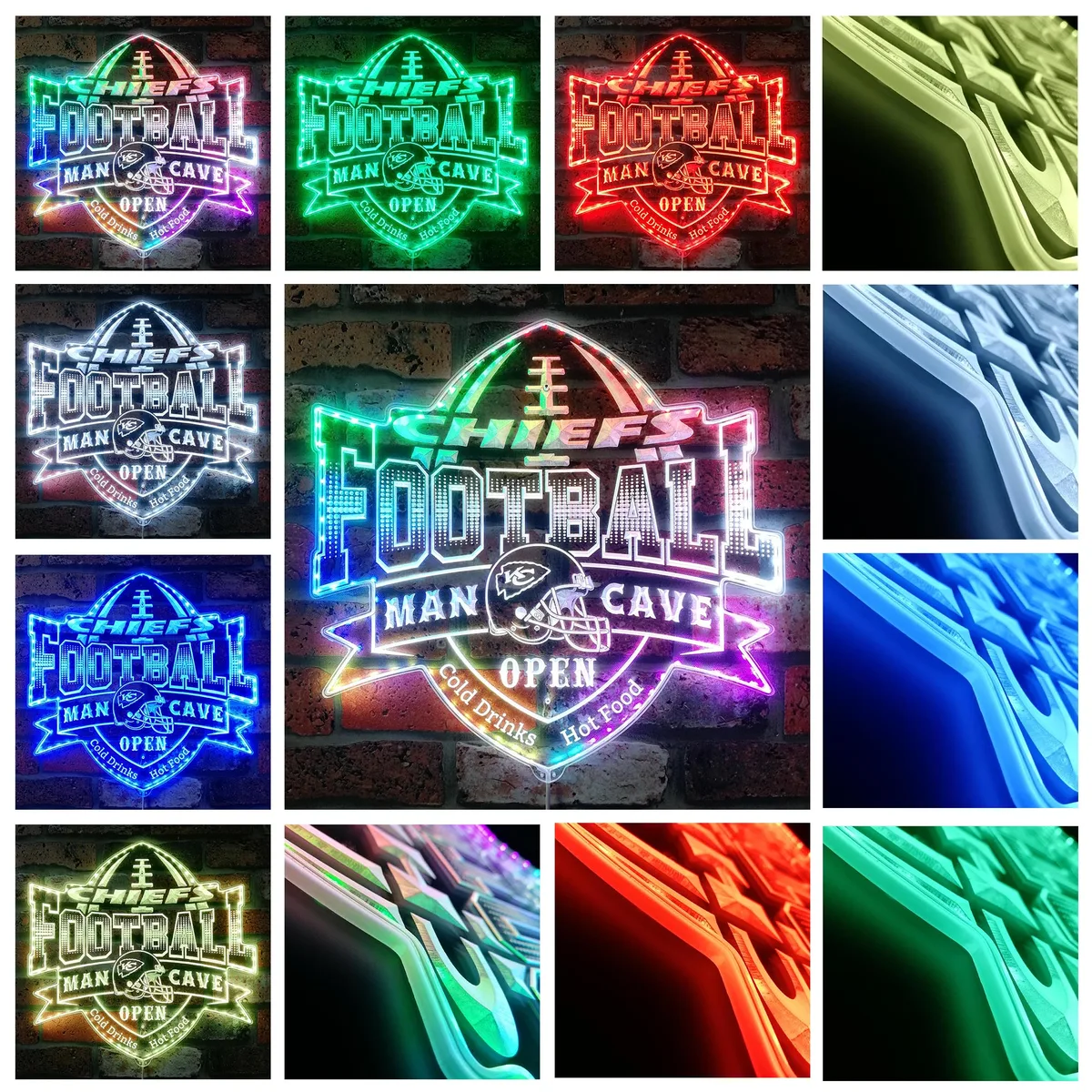 Kansas City Chiefs Man Cave RGB LED Sign