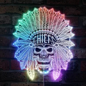 Kansas City Chiefs Mask RGB LED Sign