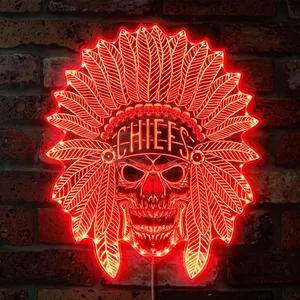 Kansas City Chiefs Mask RGB LED Sign