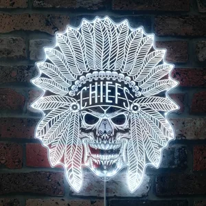 Kansas City Chiefs Mask RGB LED Sign