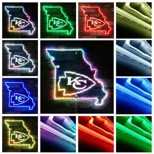 Kansas City Chiefs State Map RGB LED Sign