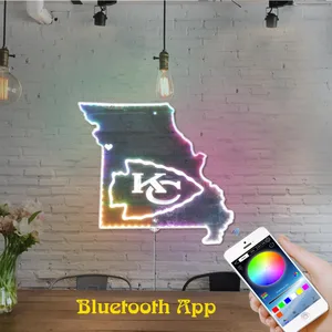 Kansas City Chiefs State Map RGB LED Sign