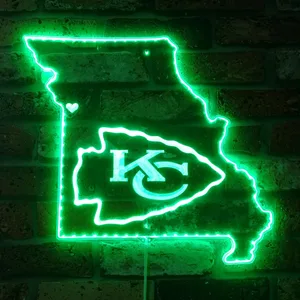 Kansas City Chiefs State Map RGB LED Sign