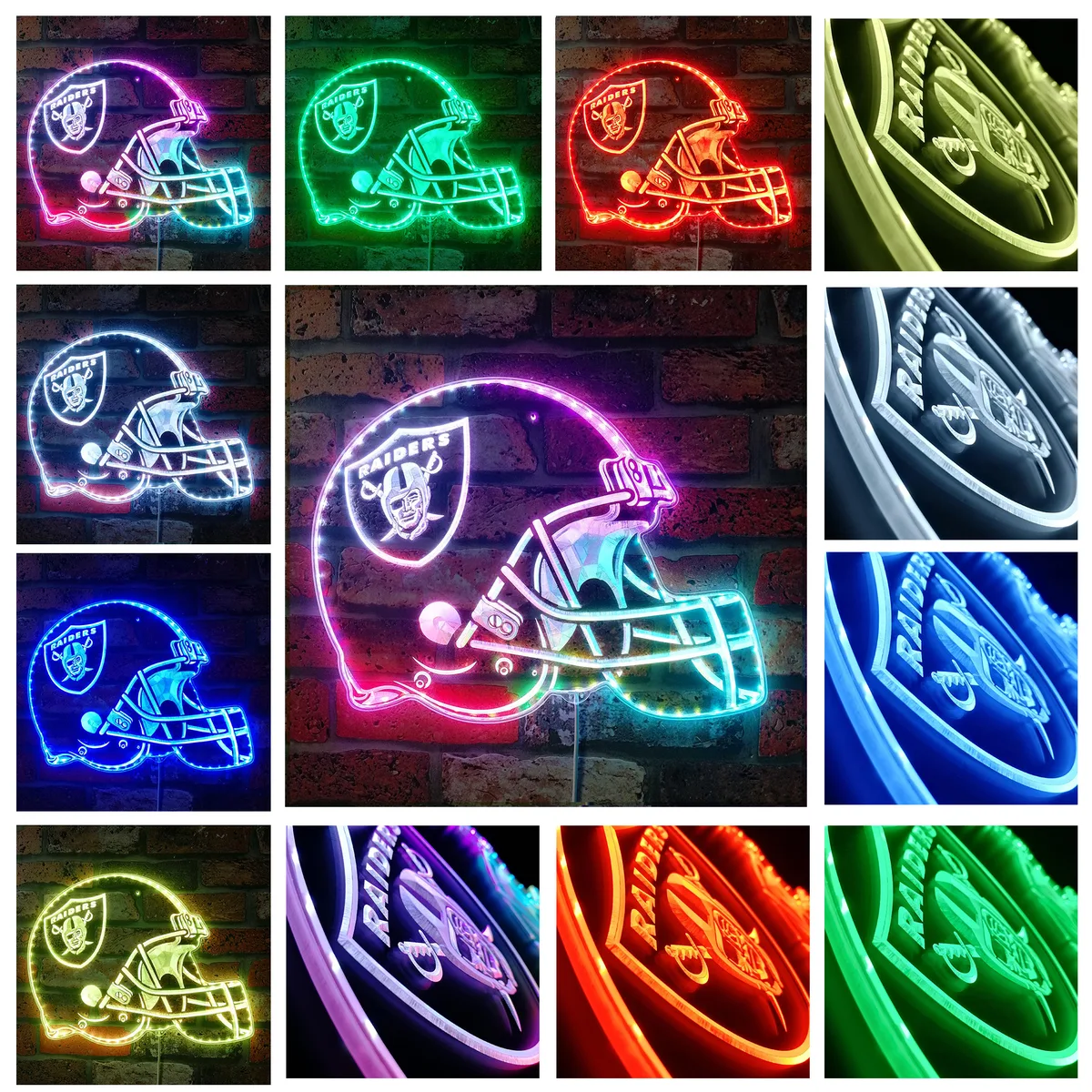 Las Vegas Raiders Helmet Logo RGB LED Sign