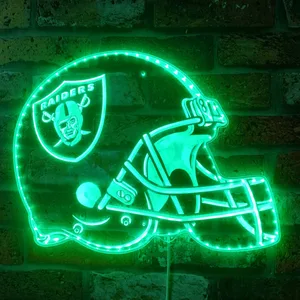 Las Vegas Raiders Helmet Logo RGB LED Sign
