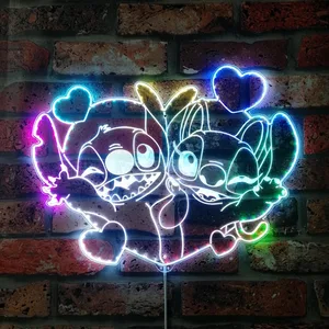 Lilo and Stitch Stitch and Angel RGB LED Sign