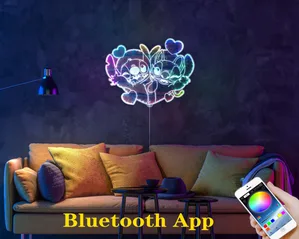 Lilo and Stitch Stitch and Angel RGB LED Sign