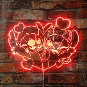 Lilo and Stitch Stitch and Angel RGB LED Sign