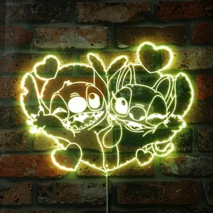 Lilo and Stitch Stitch and Angel RGB LED Sign