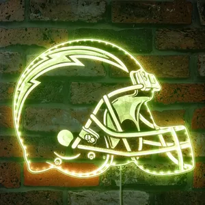 Los Angeles Chargers Helmet Logo RGB LED Sign