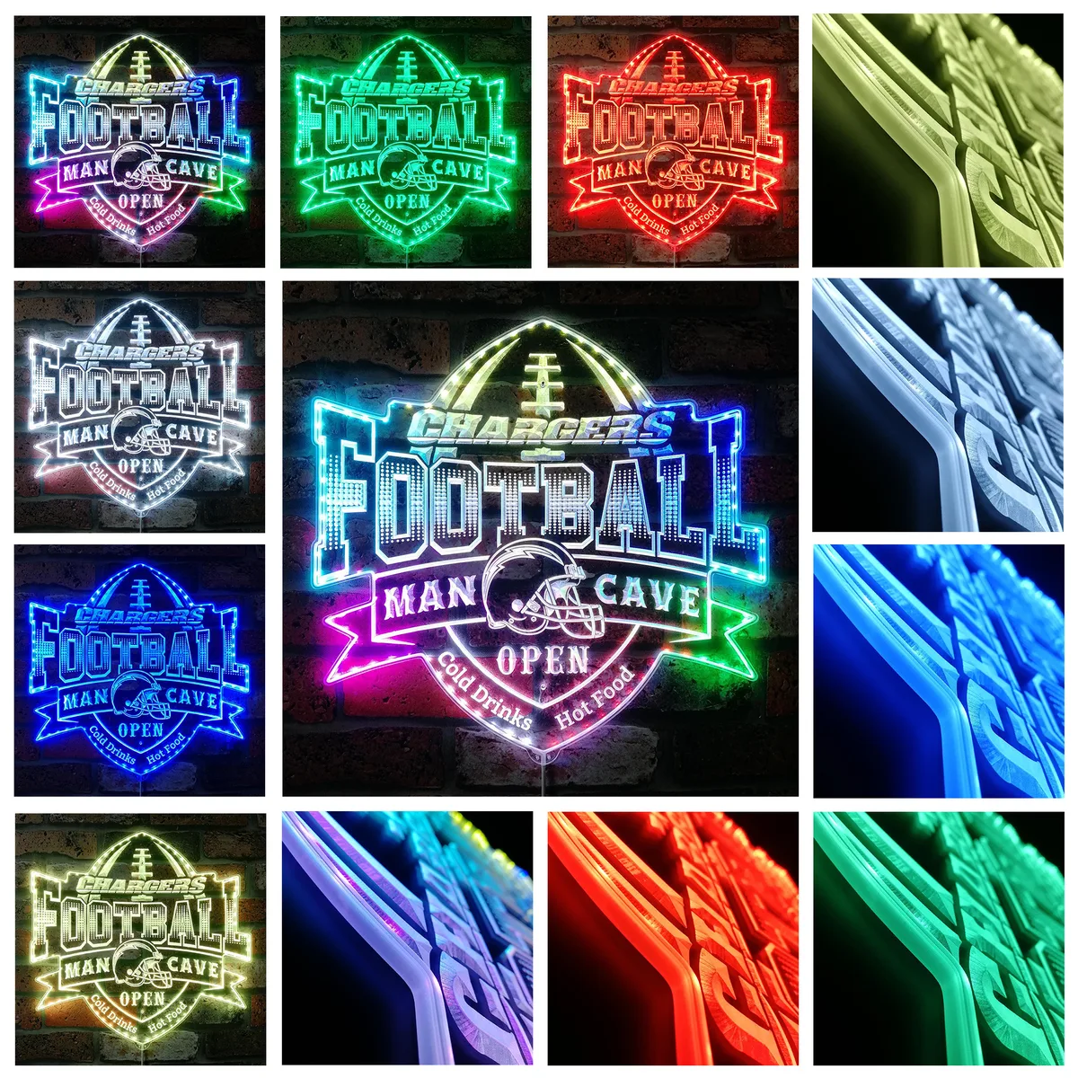 Los Angeles Chargers Man Cave RGB LED Sign